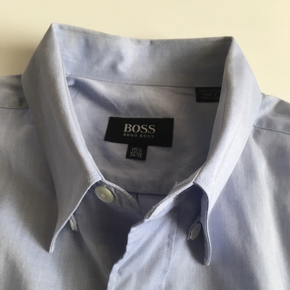 Hugo Boss Other - Hugo boss dress shirt 100% cotton light blue button down long sleeve 15.5 pa0189
